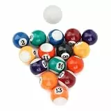 Ejoyous Billardkugel-Set, Mini-Billardkugeln aus Kunstharz, 16 Stück, 32 Mm, Ausgewogene Runde Kugeln mit 15 Nummerierten und 1 Queue-Ball für, Familien, Spielzimmer, Bar, Tischspiele
