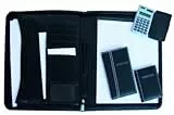 Dokumentenmappe mit Adressbuch, Taschenrechner und Notizbuch