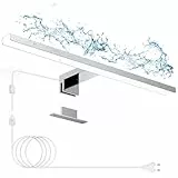 Hommie LED Spiegelleuchte Bad mit Schalter 40CM 10W 1184LM Neutralweiß 3500K Aluminiumlegierung Spiegellampe Badezimmer Lampe Schrankleuchte Schminklicht Spiegel Beleuchtung IP44 Wasserdicht