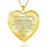 HAYOUWAY Weihnachtsgeschenke für Frauen Mädchen Kette Herz Halskette für Damen, Mutter An Meine Tochter Kette Geschenk mit Spruch Herz Anhänger Geburtstag Graduierung Hochzeit Geschenk für Tochter