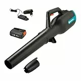 Gardena Akku-Laubbläser PowerJet 18V P4A Ready-to-Use Set: Laubreinigung, Verstellbare Geschwindigkeit, Hohe Luftmenge, Leichtgewicht, Kabellos (14890-20)