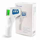 Berrcom Fieberthermometer Kontaktlos Infrarot Stirnthermometer für Babys Thermometer Digitales Medizinisches Stirnthermometer mit sofort Ablesung, Fieberalarm, °C/°F Schalter