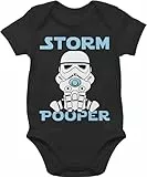 Shirtracer Baby Body Junge Mädchen - Sprüche - Storm Pooper I Stormpooper - 3/6 Monate - Schwarz - geschenke zur geburt babymode witzig spruch poop bodys babygeschenke für jungs babybody mit sprüchen