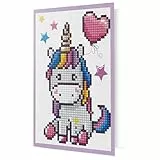 DIAMOND DOTZ DDG.006 - Original Diamond Painting Gru?karte Welcome Baby, Postkarte 12,6 x 17,7 cm, Kreativset mit 1.233 Diamant Mosaiksteinen, DIY Malset f?r Erwachsene und Kinder ab 8 Jahren