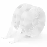 kinkaivy 10m Doppelseitiges Klebeband Extra Stark mit Masche, 13MM, 2 Rollen Nano Klebeband Doppelseitig Transparent, Spurlos, Abnehmbar - Ideal für Foto Wand, Postern, Teppich, Küche, Zuhause
