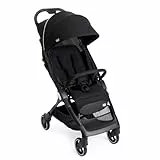Chicco We Kinderwagen, faltbar, ultraleicht, ab Geburt bis 22 kg, Reise-Kinderwagen, ultra-kompakter, neigbar, EinHand-Verschluss, gepolsterte Schultergurte, Tasche und Regenschutz, Schwarz