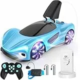 SIMREX ferngesteuertes Auto 360° Drift Stunt RC-Auto mit LED-Leuchtfelgen und Nebellicht-Demo-Modus, 2,4 GHz für Erwachsene und Kinder ab 6 Jahren, Geburtstagsgeschenk, Spielzeug, Blau