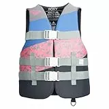 ROXY Schwimmweste Damen, USCG-zugelassen, PFD, leichte EPE-Schaum-Schwimmweste mit übergroßen Armlöchern und Schnellverschluss-Schnallen, für Angeln, Bootfahren, Kajakfahren und Wassersport (S/M)