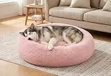 SAVFOX Hundebetten, Plüsch, beruhigend, Donutform, bequem, Kuschelbett für kleine bis sehr große Hunde und für Katzen, Kunstfell, waschbar, mehrere Größen: XS–XXL