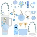 LUOJINYI 15 Stück Stanley Cup Zubehör, Stanley Cup Accessories for Stanley Cup 800 ml - 1100 ml, Stanley Cup Accessory Set, Stanley Quencher Zubehör, Stanley Cup Zubehör Blau(Becher nicht enthalten)