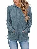 Cuptacc Damen Pullover Herbst Essentials Hoodies Für Damen Ausgefallene Kapuzenpullover Winter Langarm Saphirblau L 42-44