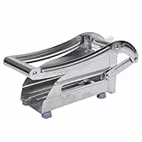 Asixxsix Pommes Frites Schneider, Edelstahl Kartoffelschneider mit 2 Austauschbaren Klingen und Rutschfester Saugbasis, für Kartoffeln, Karotten, Zwiebeln, Zucchini, Gurken, Pommes