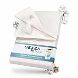 SETEX Molton Matratzenschutz, 140 x 200 cm, Eckgummis, 100% Baumwolle, Basic, Naturfarben 1607140200001001