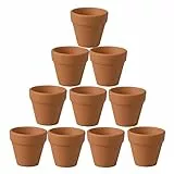 Ounona 10 Mini-Pflanztöpfe aus Terrakotta, Keramikblumentöpfe für die Anzucht von Kakteen, ideal für Pflanzen, Kunsthandwerk und als Hochzeitsgeschenk, 4,5 x 4 cm