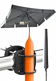 4smile Sonnenschirm Balkon SunnyShade - Sonnenschutz Balkon 3-in-1 SET, Anthrazit - UPF 50+ Sonnenschirm rechteckig 200 x 125 cm + Sonnenschirmhalter Balkongeländer + Sonnenschirmhülle