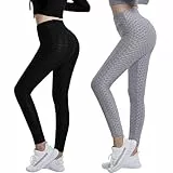 Jamicy 2er Pack Sport Leggings Damen High Waist Sportleggins Frauen Lang Gym Leggings Sporthose Outlet Amazon Yogahose Fitness Laufhose Streetwear Wanderhose Outdoorhose Angebote Schwarz Grau S