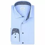 Seidensticker Herren Business-Hemd - Regular Fit - Bügelfrei- Kent-Kragen - Langarm - 100% Baumwolle - Hellblau - Kragenweite 44