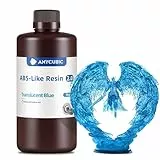 ANYCUBIC ABS-Like Resin 2.0, 3D Drucker Resin mit hoher zähigkeit, Präziseren Details, Geringem Geruch, breite kompatibilität für alle LCD-Harz-3D-Drucker (Transparent Blau, 1 kg)