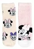 Disney Minnie Mouse 3D ABS Kuschelsocken für Mädchen - Flauschige Kinder Wintersocken Stoppersocken antirutsch Socken Rosa/Beige (2er Pack) (DE/NL/SE/PL, Numerisch, 23, 26, Regular, Rosa/Beige)