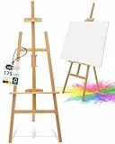 Artina Staffelei Holz Groß - FSC® Kiefernholz 175cm Holzstaffelei - Feldstaffelei höhenverstellbar große & kleine Keilrahmen – Staffelei für Kinder & Erwachsene, Hochzeit, Leinwände, Easel – Tessin