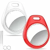 Smart Tracker 2 Pack Weiß & Rot, Schlüsselfinde Kompatibel mit Apple Wo ist? APP (iOS NUR, Android Not Supported), Bluetooth Tracker für Gepäck/Taschen/Koffer