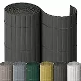 NOOR PVC Sichtschutzmatte - wetterfester Sichtschutzzaun für Balkon, Terrasse und Garten - stabile Balkonverkleidung als Sichtschutz - einfache Montage der Zaunblende - Anthrazit 90 cm x 3 m