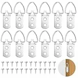 Molain D-Ring-Bildaufhänger, Bildaufhänger für Schwere Bilder D-Ring-Bildaufhänger, Super Schwere Bild Kleiderbügel mit Schrauben zum Aufhängen Gemälden Kunstwerken Bildern Rahmen (12pcs 2-loch)
