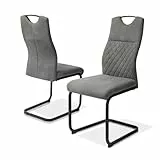 JIEXI Esszimmerstühle 2er Set, Stühle Schwingstuhl hohe Rückenlehne, gepolstert Beistellstühle, Stuhl Wohnzimmerstuhl 150kg (2 Seats)