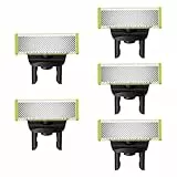 5 Stück Ersatzklingen für Philips Elektrischer Bartstyler, Face & Body Wasserdichte Ersatzköpfe Ersatzteil Zubehör, Edelstahl Klingen Einzeln verpackt