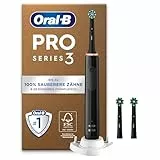 Oral-B Pro Series 3 Plus Edition Elektrische Zahnbürste, Electric Toothbrush, PLUS 3 Aufsteckbürsten, 3 Putzmodi, 360 Grad Andruckkontrolle für Zahnpflege, Designed by Braun, Schwarz