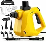 Udodik Tragbarer Dampfreiniger, Dampfreiniger für Zuhause, Mehrzweck-Dampfreiniger mit 10 Zubehörteilen für Teppiche, Vorhänge, Sofas, Küche,Badezimmer und mehr (yellow)