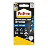 Pattex Sekundenkleber Ultra Gel Mini Trio, extra starker & flexibler Superkleber in 3 Tuben, Sekundenkleber Gel für z. B. Gummi, Leder, Holz, 3x 1 g Tube, 9H PSMG3