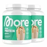 MORE Vegan Protein, Cinnalicious, 2 x 600 g, für 20 Portionen, Proteinpulver mit bis zu 25 g Protein pro Portion, mit Soja- und Mandelprotein - made in Germany