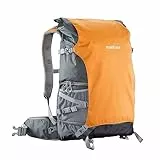 Mantona Kamerarucksack elementsPro 50 – Orange – 260 x 350 x 600 mm – professioneller Outdoor Fotorucksack – anpassbare Innenfächer, Regenhülle, viel Stauraum für 2 Kameras & Zubehör, bis 15 Zoll