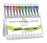Pentel EnerGel XM BL77 Gelschreiber mit Druckmechanik, (12 Stück - farblich sortiert)