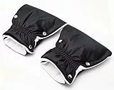 Handwärmer Kinderwagen Handschuhe Handmuff mit Warm Flanell und Baumwolle Innenseite Wasserdicht und Winddicht Winddicht Handwärmer Universalgröße für alle Kinderwagen (ein Paar schwarze)