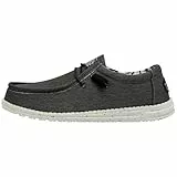 HEYDUDE Wally Stretch Canvas Herren - Slip on Schuhe - Mokassin Stil, Black, 40