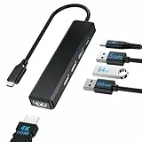 BHHB M80 USB C Hub HDMI 4K/ PD 100W/ USB A 3.0 Datenports 5Gbps/ 2*USB-A 2.0, Laptop Docking Station USB C Dock Multiport Adapter USBC Dockingstation kompatibel mit MacBook Pro/Air, Mac, iPad, iPhone