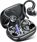 Jesebang Wireless Earbuds, Bluetooth 5.3 Headphones, Sport Headsets in Ear EarHooks, 40H Dual LED Display