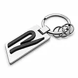 Volkswagen 5H6087010 Schlüsselanhänger Original R Logo Metall Silber/Chrom/Schwarz, M