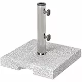 Outsunny Sonnenschirmständer aus Granit 21kg Schirmständer, Quadratisch Schirmhalter, Schirmgewicht, Ständer für Sonnenschirm 32/38/48mm Rohrdurchmesser, für Balkon, Terasse, Garten, Grau