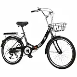 20' 22' 24' 26' Faltrad - Fahrrad Mit 21 Gängen, Rahmen Aus Kohlenstoffstahl, Klapprad Für Den Stadtverkehr, Klapprad Mit Kissen B,24 inch
