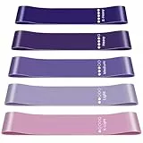 Flintronic Fitnessbänder,100% Naturlatex Widerstandsbänder mit 5 Stufen,Trainingsband Fitnessband Resistance mit Übungsanleitung & Tragebeutel,Gymnastikband für Muskelaufbau Pilates Yoga Krafttraining
