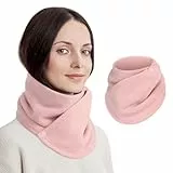 Figarge Winter Halswärmer - Dicker Fleece Schal Mit Doppelschnalle, Kragen Für Frauen, Snood, Warmer Halswärmer, Mode-Accessoire Für Alle Anlässe (Rosa)