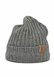 Elkline Rippstrickmütze mit Kaschmir Beanie unifarben, Farbe:grau