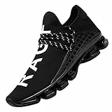 DUORO Leichte und bequeme atmungsaktive Laufschuhe für Herren, Schwarz , 45 EU Large