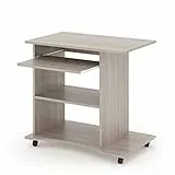 Vicco Schreibtisch Harm, Sonoma, 80 x 50 cm, mit Rollen und ausziehbarer Tastaturablage, platzsparend stellbar