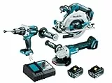 Ensemble de 3 machines MAKITA 18 V Li-Ion 5 Ah (DHP481 + DGA506 + DHS680) - DLX3095PTJ