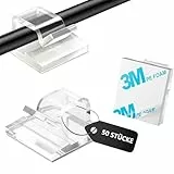 SZFUDIGO kabelhalter，50 PCS kabelhalter selbstklebend Wand kabelführung Cable Holder kabelbefestigung selbstklebend Wand Kabel wandhalterung Befestigung Wand (transparent)