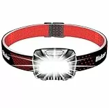 Blukar Stirnlampe LED Wiederaufladbar, Superhell Kopflampe mit 6 Lichtmodi, Bewegungssensor und Rotlicht, IPX5 Wasserdichter Mini Scheinwerfer für Stromausfälle, Notfälle, Laufen, Wandern